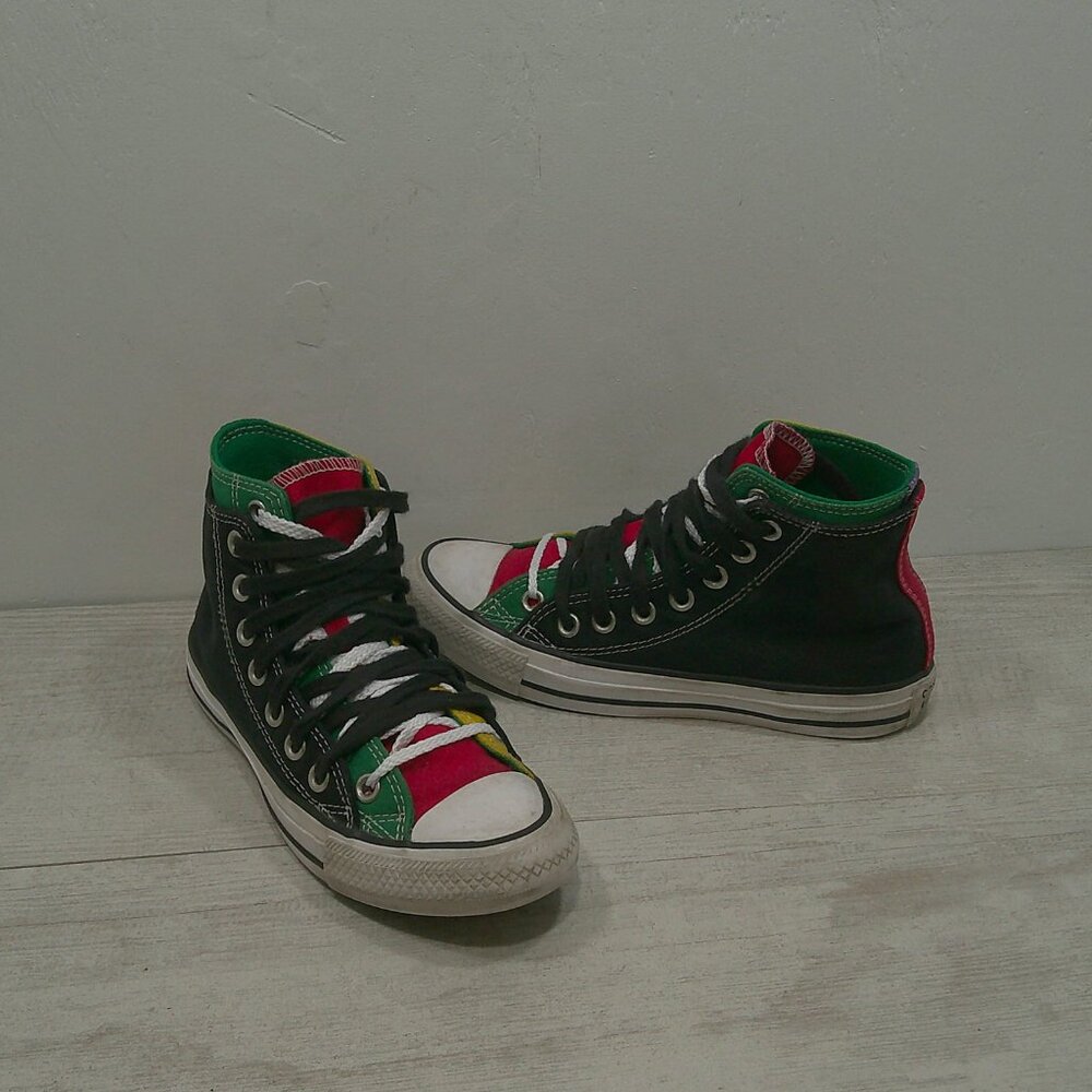 Chuck Taylor Converse All Star Hi Double Upper Multicolored Dbl Lace Sz M4 /W6 - Picture 5 of 12